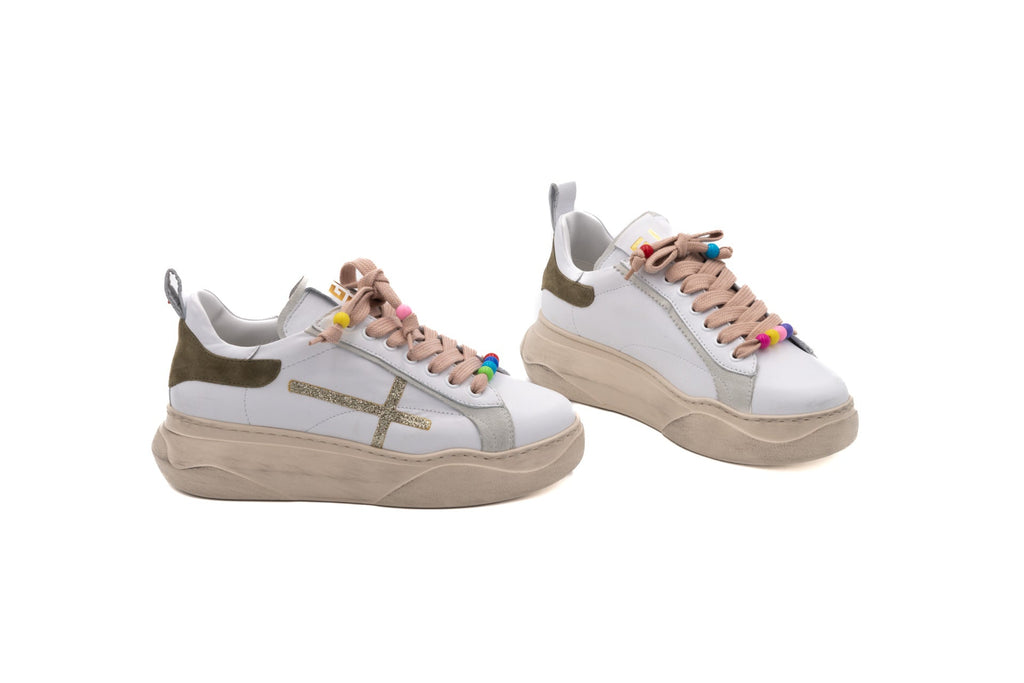 Gio Piu sneakers con dettagli colorati Giada 62D