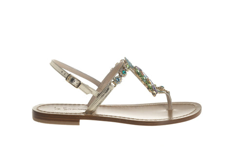 Le Sirmionesi sandalo infradito con pappagallo strass