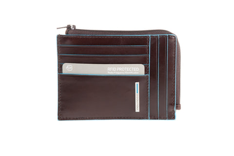 Piquadro bustina porta carte di credito Blu Square