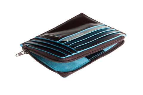 Piquadro bustina porta carte di credito Blu Square